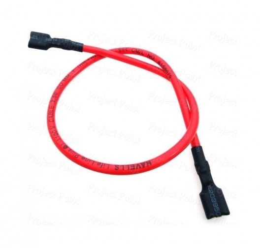 Battery Jumper Cable - Female Spade to Spade Terminals - 13A 40cm Red (Min Order Quantity 1pc for this Product)
