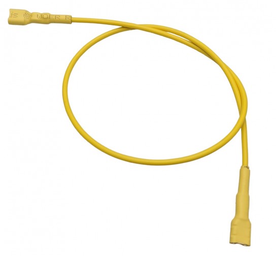 Battery Jumper Cable - Female Spade to Spade Terminals - 13A 60cm Yellow (Min Order Quantity 1pc for this Product)