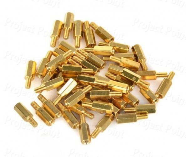 10mm M3 Brass Male-Female Standoff with Nut & Screw - Medium Quality (Min Order Quantity 1pc for this Product)