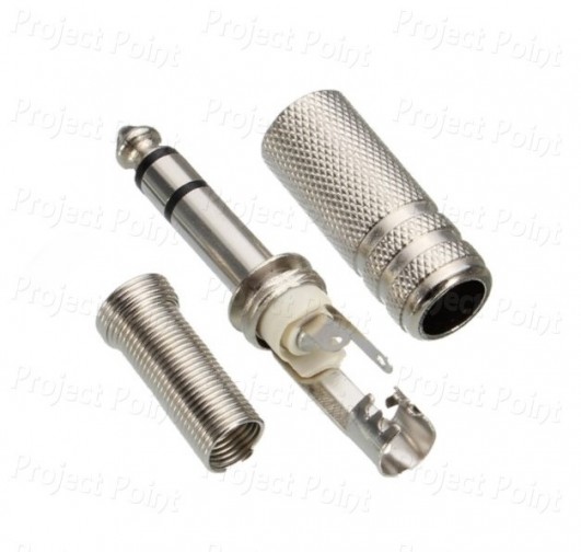 6.35mm Stereo Plug Metal -  Medium Quality (Min Order Quantity 1pc for this Product)