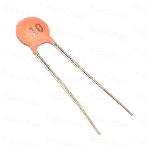 10pF 50V Ceramic Disc Capacitor (Min Order Quantity 1pc for this Product)