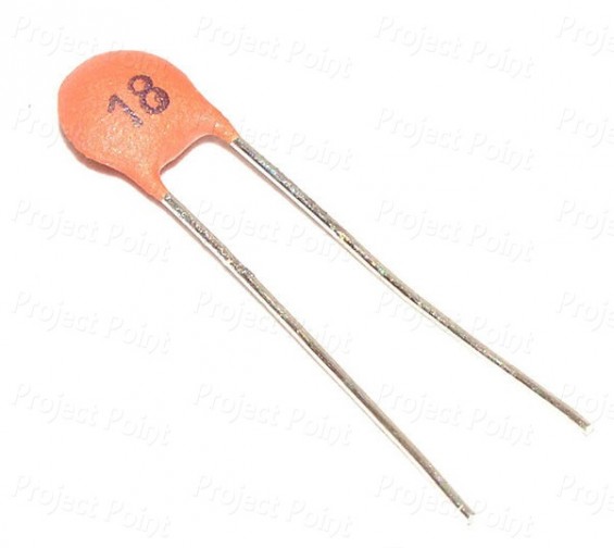 18pF 50V Ceramic Disc Capacitor (Min Order Quantity 1pc for this Product)