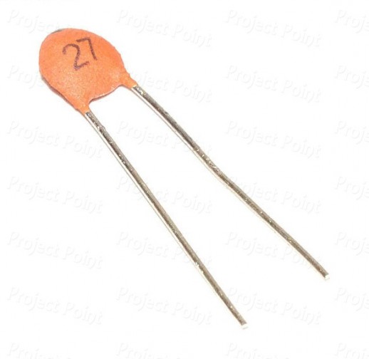 27pF 50V Ceramic Disc Capacitor (Min Order Quantity 1pc for this Product)