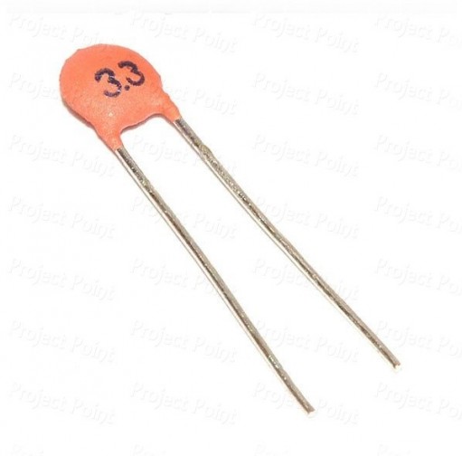 3.3pF 50V Ceramic Disc Capacitor (Min Order Quantity 1pc for this Product)
