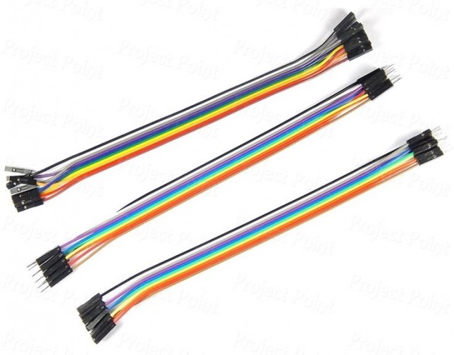 20cm Ribbon Cable Female to Female Jumper Wires - 10x1 (Min Order Quantity 1pc for this Product)