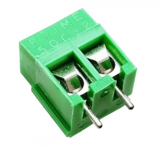 2 Way PCB Terminal Block - Prime 500-2 Green (Min Order Quantity 1pc for this Product)