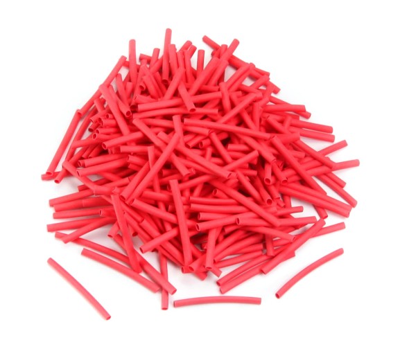 Pre-Cut Heat Shrink Tube 2mm x 20mm Red - 100 Pcs (Min Order Quantity 1pc for this Product)