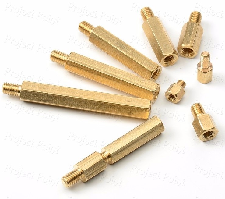 4mm Brass Male-Female Standoff, M3, Spacer, Jackscrew, Threaded Mounts, PCB  Installation, Hex Screw Pillars