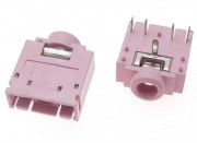 3.5mm Stereo Female Switched Socket - 5 Pin Pink